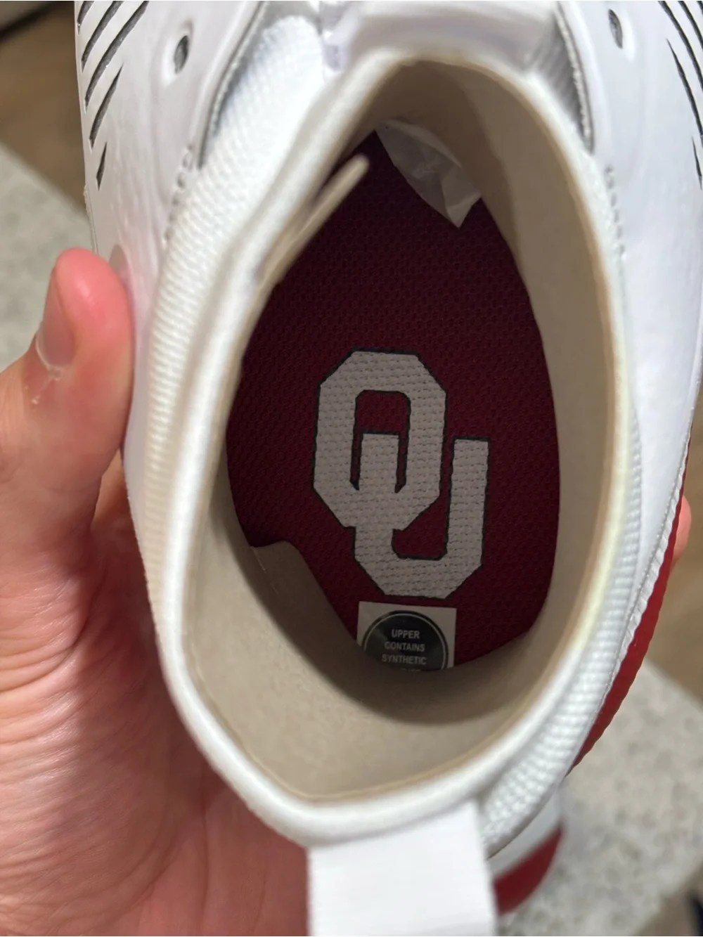 Nike Air Jordan Vapor Edge Pro 2 PE Oklahoma Sooners Size 13.5 Cleats FJ5700-106